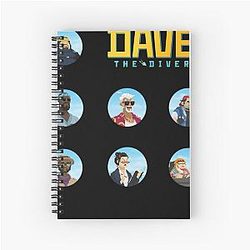 Dave the Diver Character Mega Pack Sticker Set Spiral Notebook