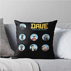Dave the diver sticker set Throw Pillow
