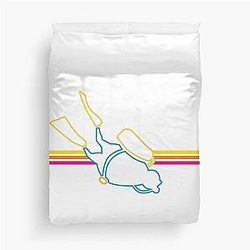 Dave the diver Inspired Fan Art White Background Duvet Cover