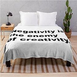 Negativity is the enemy of creative Throw Blanket - David Lynch Quote