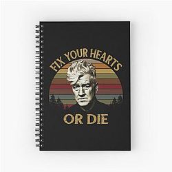 David Lynch Retro Fix Your Heart Spiral Notebook