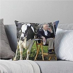 David Lynch Cow Throw Pillow