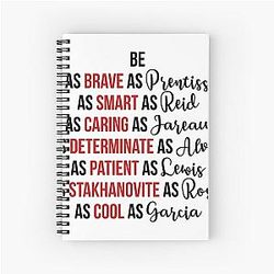 Criminal Minds, David Rossi, Spencer Reid, Emily Prentiss, Derek Morgan, Penelope Garcia Spiral Notebook