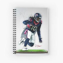 DeAndre Hopkins Houston Sports Art Spiral Notebook