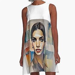 Colorful Sketch with Deepika Padukone A Line Dress