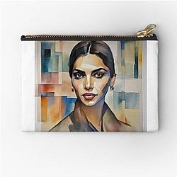 Colorful sketch with Deepika Padukone Zipper Pouch