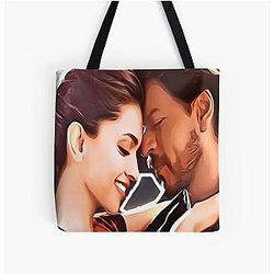 Shahrukh Khan and Deepika Padukone All Over Print Tote Bag
