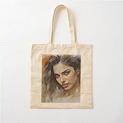 Deepika Padukone Cotton Tote Bag Watercolor Image