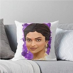 Deepika Padukone Digital Painting Throw Pillow
