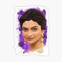 Deepika Padukone Bollywood Star Digital Painting Sticker