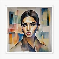 Colorful sketch with Deepika Padukone sticker