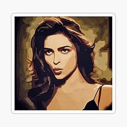 Actress Deepika Padukone in 90's style cartoon Sticker