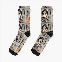 Colorful sketch with Deepika Padukone Socks