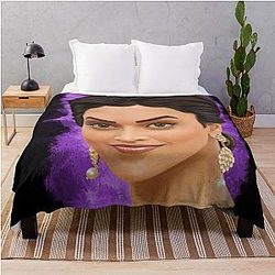 Deepika Padukone Bollywood Star Digital Painting Throw Blanket