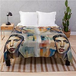 Colorful Sketch with Deepika Padukone Throw Blanket