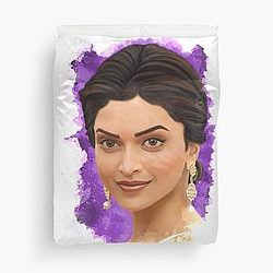 Deepika Padukone Digital Painting Duvet Cover