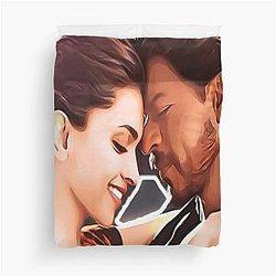 Shahrukh Khan and Deepika Padukone Duvet Cover