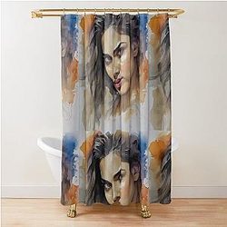 Watercolor image with Deepika Padukone Shower Curtain
