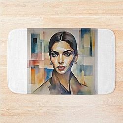 Colorful Sketch with Deepika Padukone Bath Mat