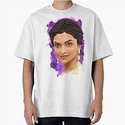 Deepika Padukone Bollywood Star Digital Painting Oversized T-Shirt