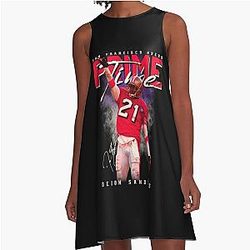 Vintage Deion Sanders San Francisco 49ers A-Line Dress