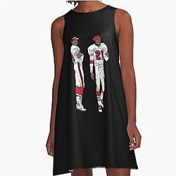 Deion Sanders Jerry Rice Comic A-Line Dress