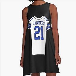 Deion Sanders Jersey A-Line Dress