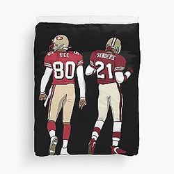 Deion Sanders Jerry Rice Duvet Cover