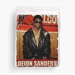 Deion Sanders Retro Style Duvet Cover