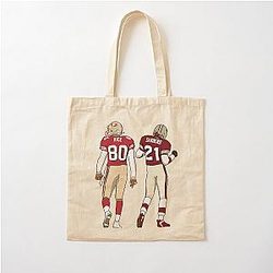 Deion Sanders Jerry Rice Cotton Tote Bag