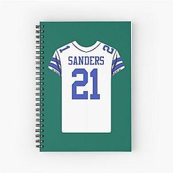Deion Sanders 21 Jersey Spiral Notebook