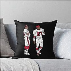 Deion Sanders And Jerry Rice Vintage Throw Pillow