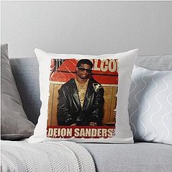 Deion Sanders Retro Throw Pillow