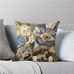 Delicious in Dungeon Eating Throw Pillow