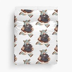 Dungeon Meshi Senshi Chibi Delicious in Dungeon Duvet Cover.