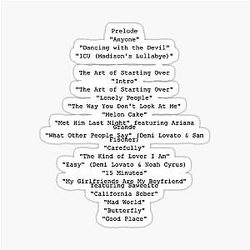 Dancing with the Devil - Demi Lovato Song List Sticker