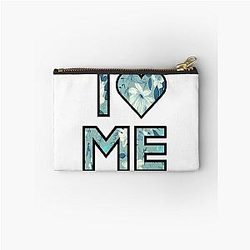 I Love Me Blue Floral Demi Lovato Inspired Zipper Pouch
