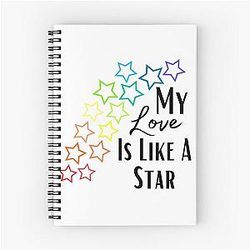 Pride Flag Inspired Demi Lovato Star Design Spiral Notebook