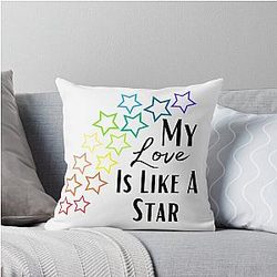 Pride Flag Inspired Demi Lovato Star Design Throw Pillow