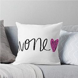 Demi Lovato Handwriting Pink Heart Version Throw Pillow