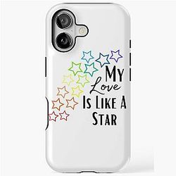 Pride Flag Inspired Demi Lovato Star Design iPhone Tough Case