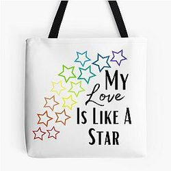 Pride Flag Inspired Demi Lovato Star Design Tote Bag