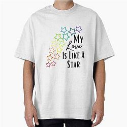 Pride Flag Inspired Demi Lovato Star Design Oversized T-Shirt