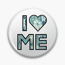 I Love Blue Floral Demi Lovato Inspired Pin