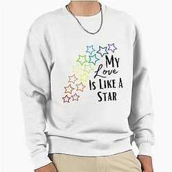 Pride Flag Inspired Demi Lovato Lyrics Star Design Pullover Sweatshirt