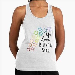 Pride Flag Inspired Demi Lovato Star Design Racerback Tank Top