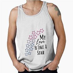 Lesbian Pride Flag Inspired Demi Lovato Lyrics Star Design Tank Top
