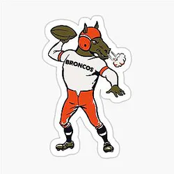 Denver Broncos Retro Mascot Fan Design Sticker