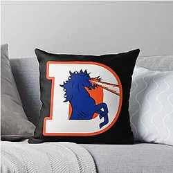 Art Denver Broncos Throw Pillow