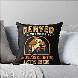 Art Denver Broncos Throw Pillow